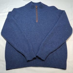Orvis Men's Navy Zip-Up Sweater 100% WOOL... AMAZING!!!